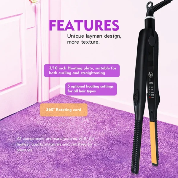 2 In 1 Hair Straightener Hair Curler Professional Ceramic Flat Iron For Short Hair Women And Men Beard Straightener