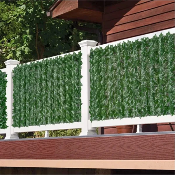 Artificial Ivy Privacy Fence Screen 50x200cm / 1x3m – Faux Green Leaf Hedge Panels for Garden, Balcony & Outdoor Decor
