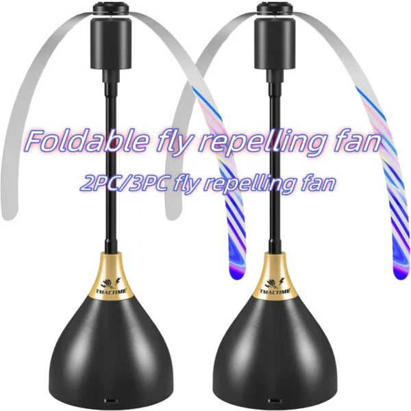 2/3pcs Fly Fans For Tables Effective Fly Repellent Fan Keeps Flies Away With Soft Blades USB  Picnic BBQ Party  Fly  Fans