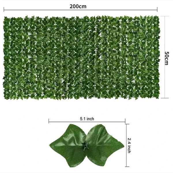 Artificial Ivy Privacy Fence Screen 50x200cm / 1x3m – Faux Green Leaf Hedge Panels for Garden, Balcony & Outdoor Decor