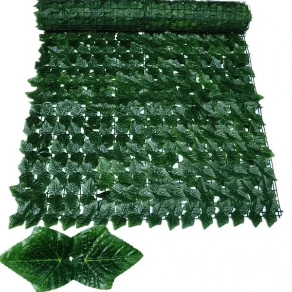 Artificial Ivy Privacy Fence Screen 50x200cm / 1x3m – Faux Green Leaf Hedge Panels for Garden, Balcony & Outdoor Decor