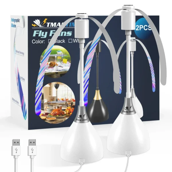 2/3pcs Fly Fans For Tables Effective Fly Repellent Fan Keeps Flies Away With Soft Blades USB  Picnic BBQ Party  Fly  Fans