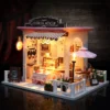 Doll House Kit Mini DIY Flower House Handmade 3D Puzzle Assembly Building Toys Home Bedroom Decoration With Furniture DollHouses