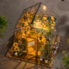 Doll House Kit Mini DIY Flower House Handmade 3D Puzzle Assembly Building Toys Home Bedroom Decoration With Furniture DollHouses