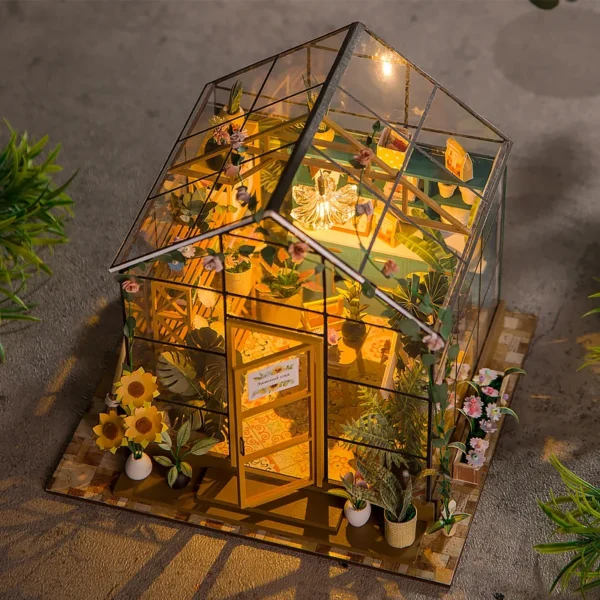 Doll House Kit Mini DIY Flower House Handmade 3D Puzzle Assembly Building Toys Home Bedroom Decoration With Furniture DollHouses