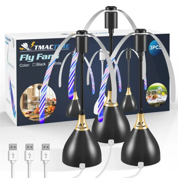 2/3pcs Fly Fans For Tables Effective Fly Repellent Fan Keeps Flies Away With Soft Blades USB  Picnic BBQ Party  Fly  Fans